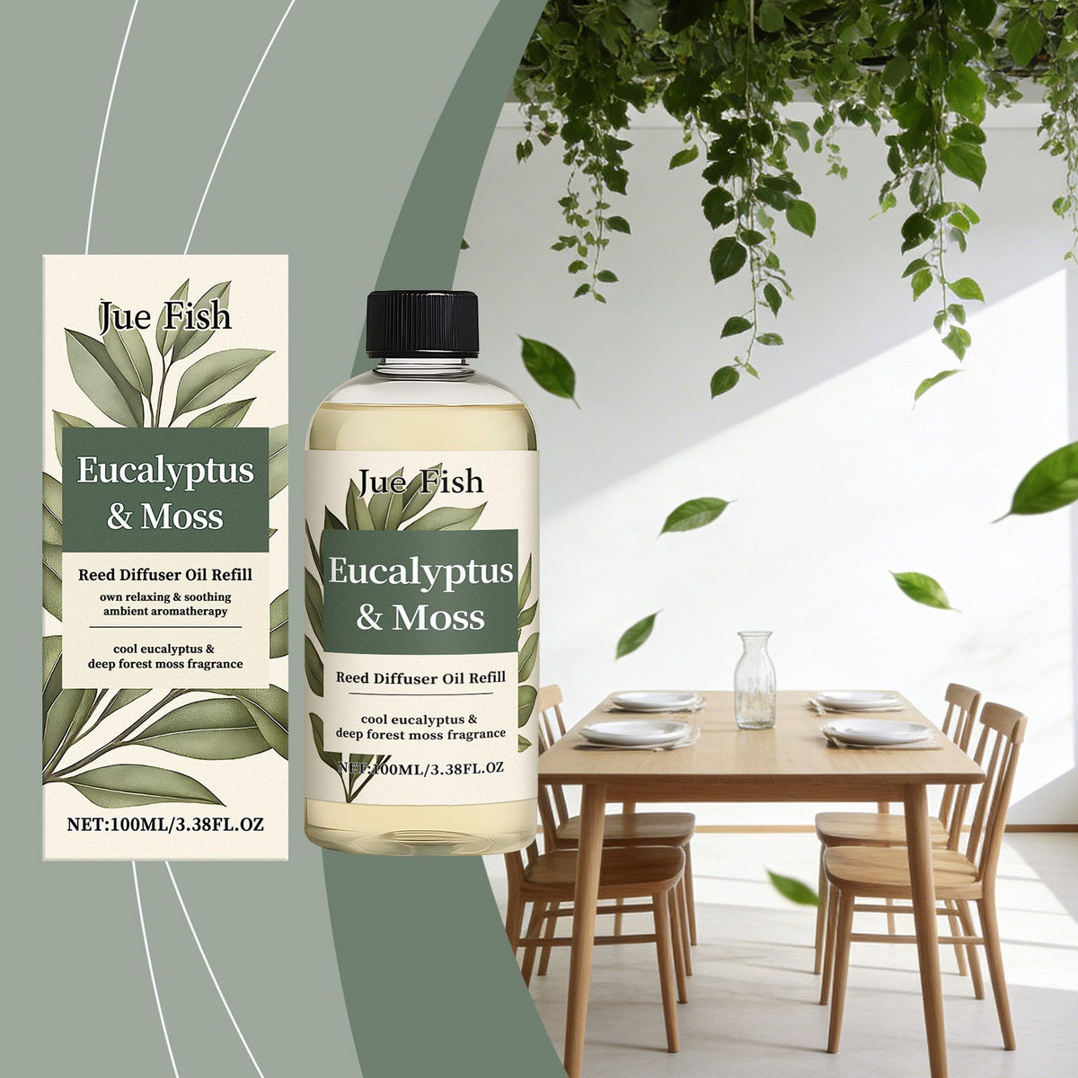JUE FISH Eucalyptus Moss Home Fragrance Oil, 100 ml - view 3